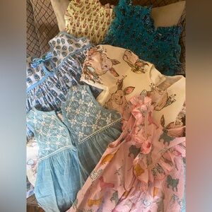 Pink Chicken Bundle- 6 dress all size 4, except dog one in front, it’s a 5t, EUC